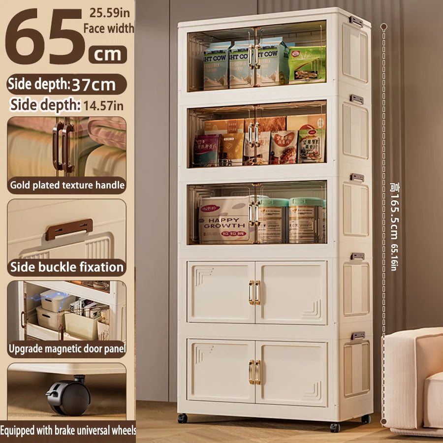Foldable Multifunction Storage Cabinet with Large Capacity