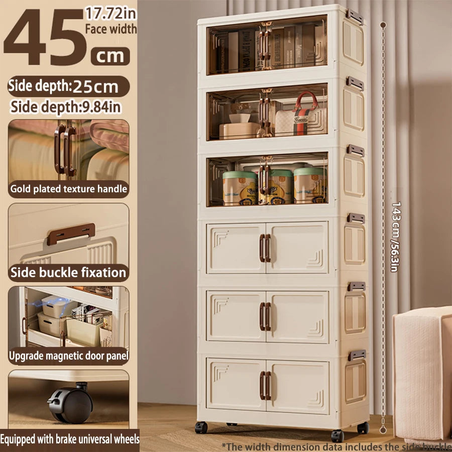 Foldable Multifunction Storage Cabinet with Large Capacity