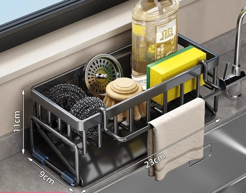 Drill-Free Kitchen Sink Organizer Rack
