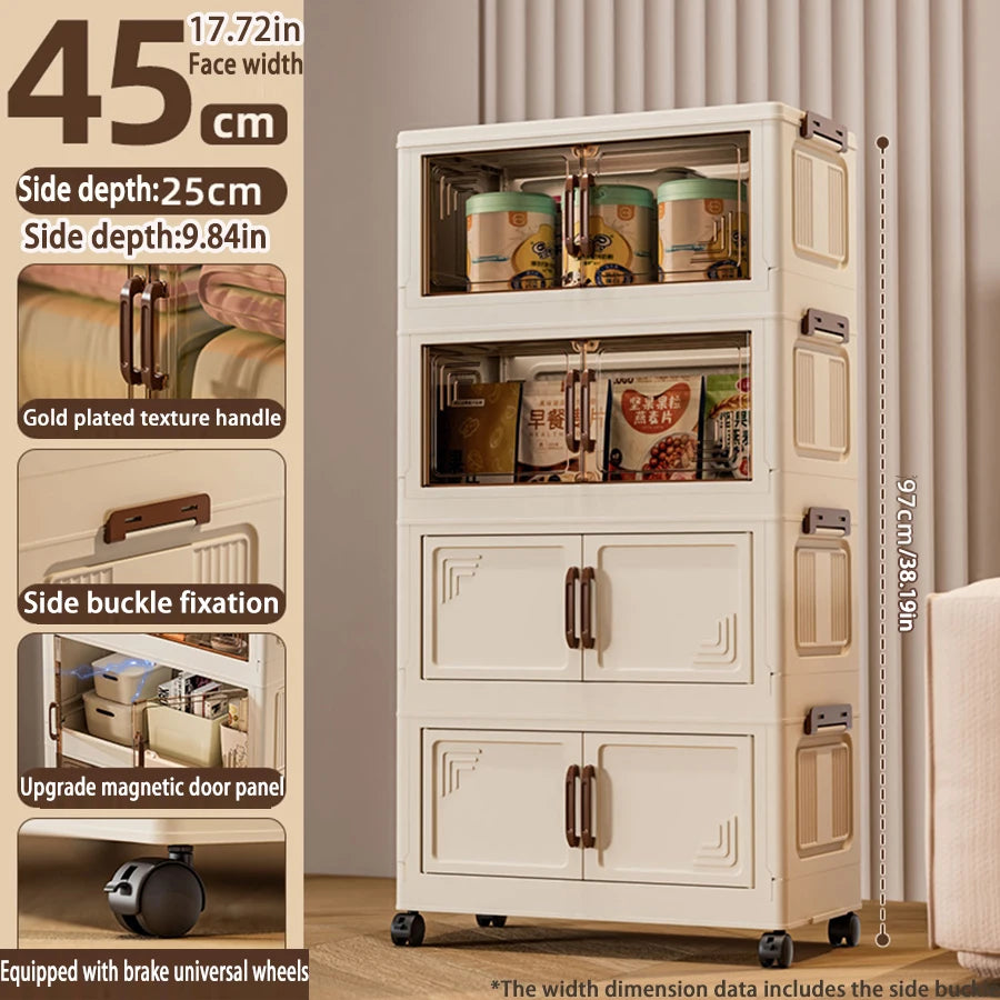 Foldable Multifunction Storage Cabinet with Large Capacity