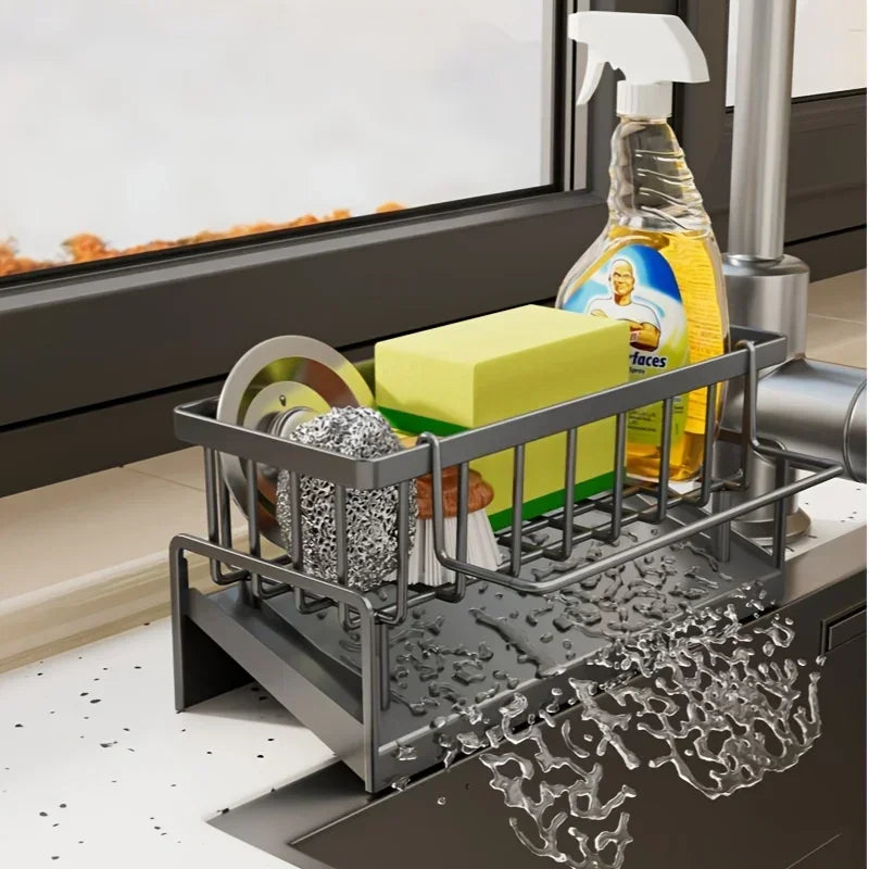 Drill-Free Kitchen Sink Organizer Rack