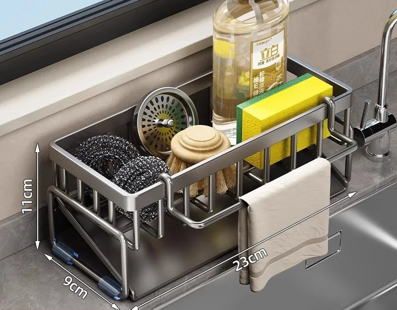 Drill-Free Kitchen Sink Organizer Rack