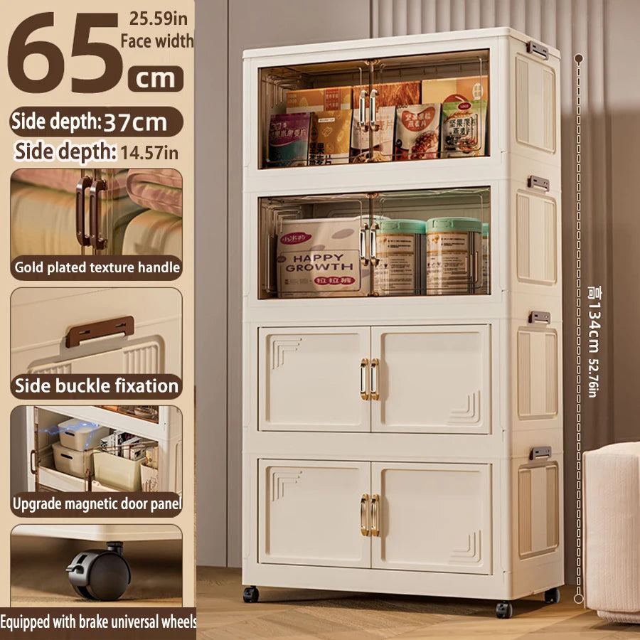 Foldable Multifunction Storage Cabinet with Large Capacity
