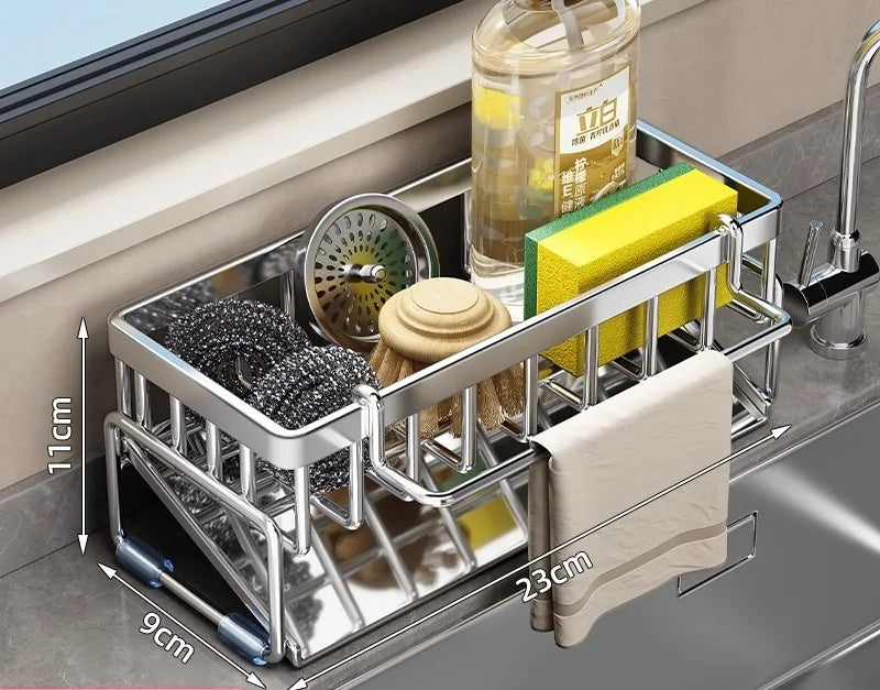 Drill-Free Kitchen Sink Organizer Rack