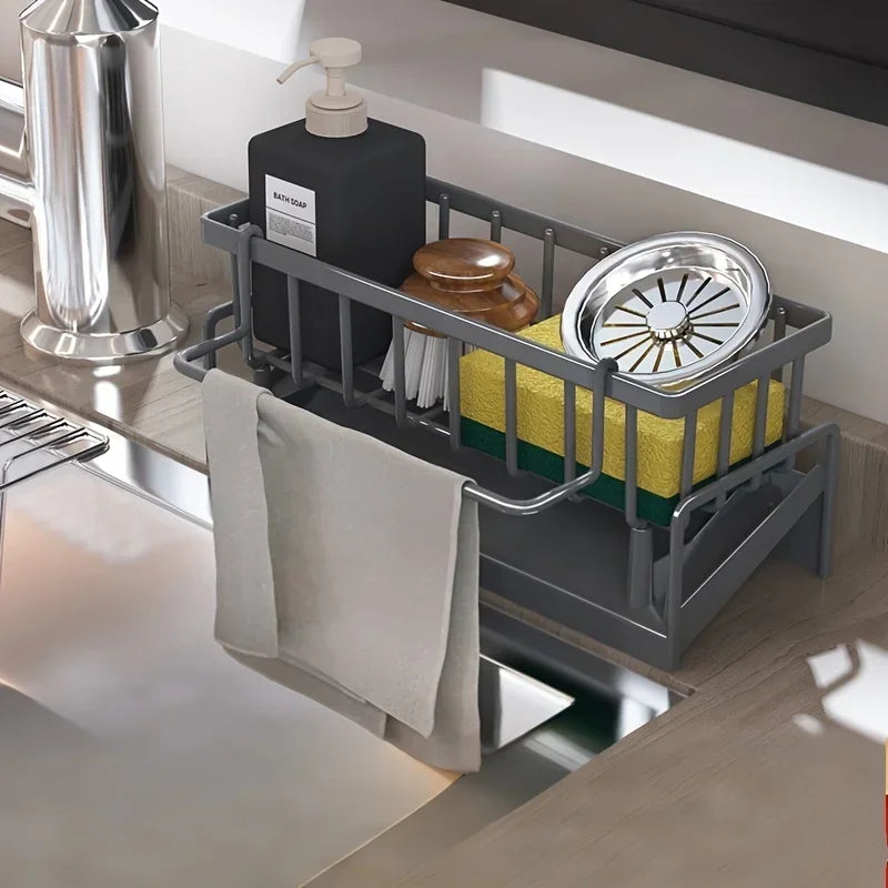 Drill-Free Kitchen Sink Organizer Rack