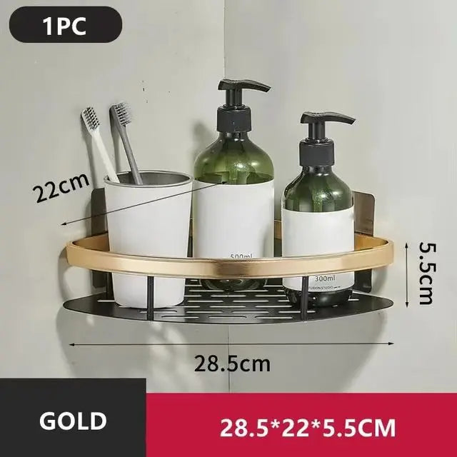 No-Drill Wall Mounted Bathroom Shelf