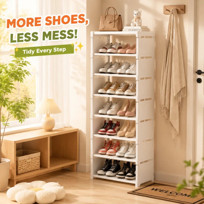 8-Tier Shoe Storage Rack with Metal Frame