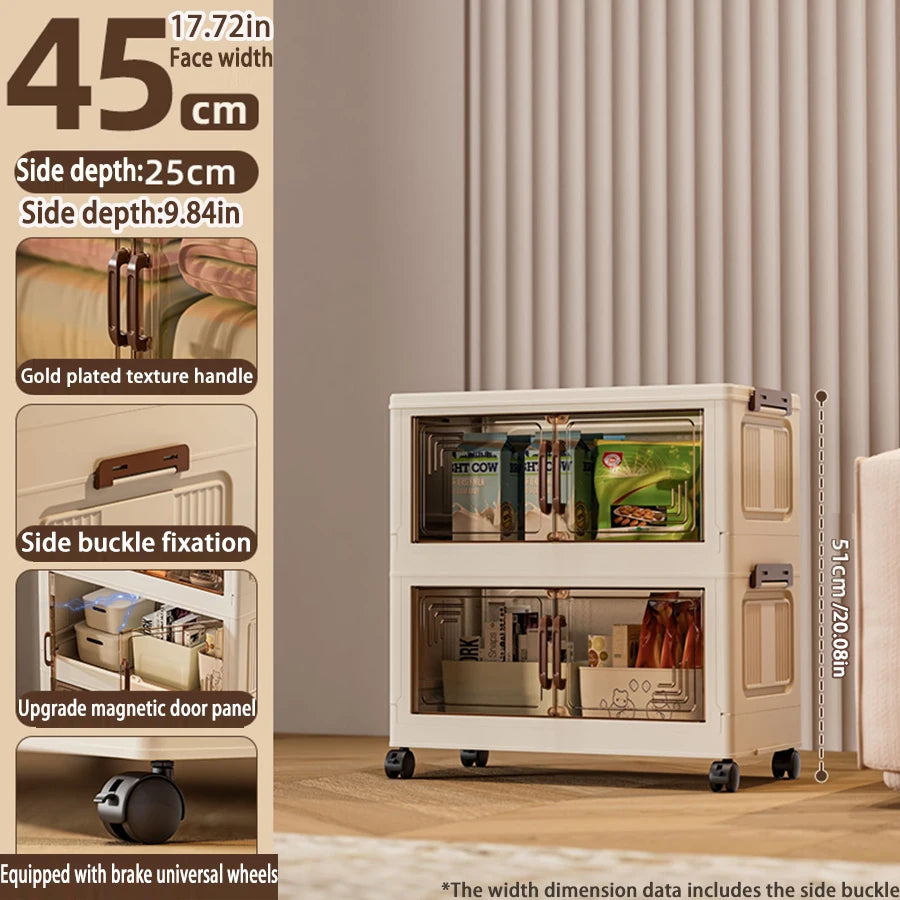 Foldable Multifunction Storage Cabinet with Large Capacity