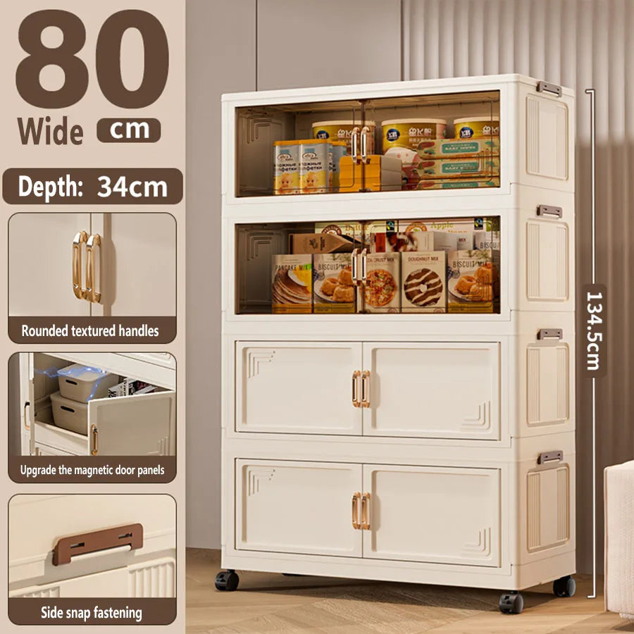 Foldable Multifunction Storage Cabinet with Large Capacity
