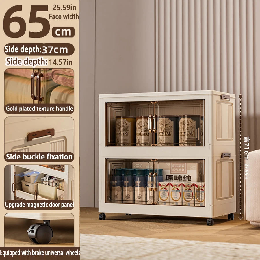 Foldable Multifunction Storage Cabinet with Large Capacity