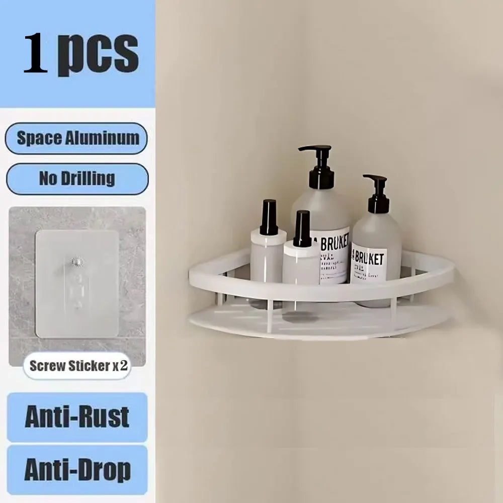 No-Drill Wall Mounted Bathroom Shelf