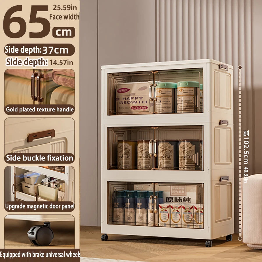Foldable Multifunction Storage Cabinet with Large Capacity
