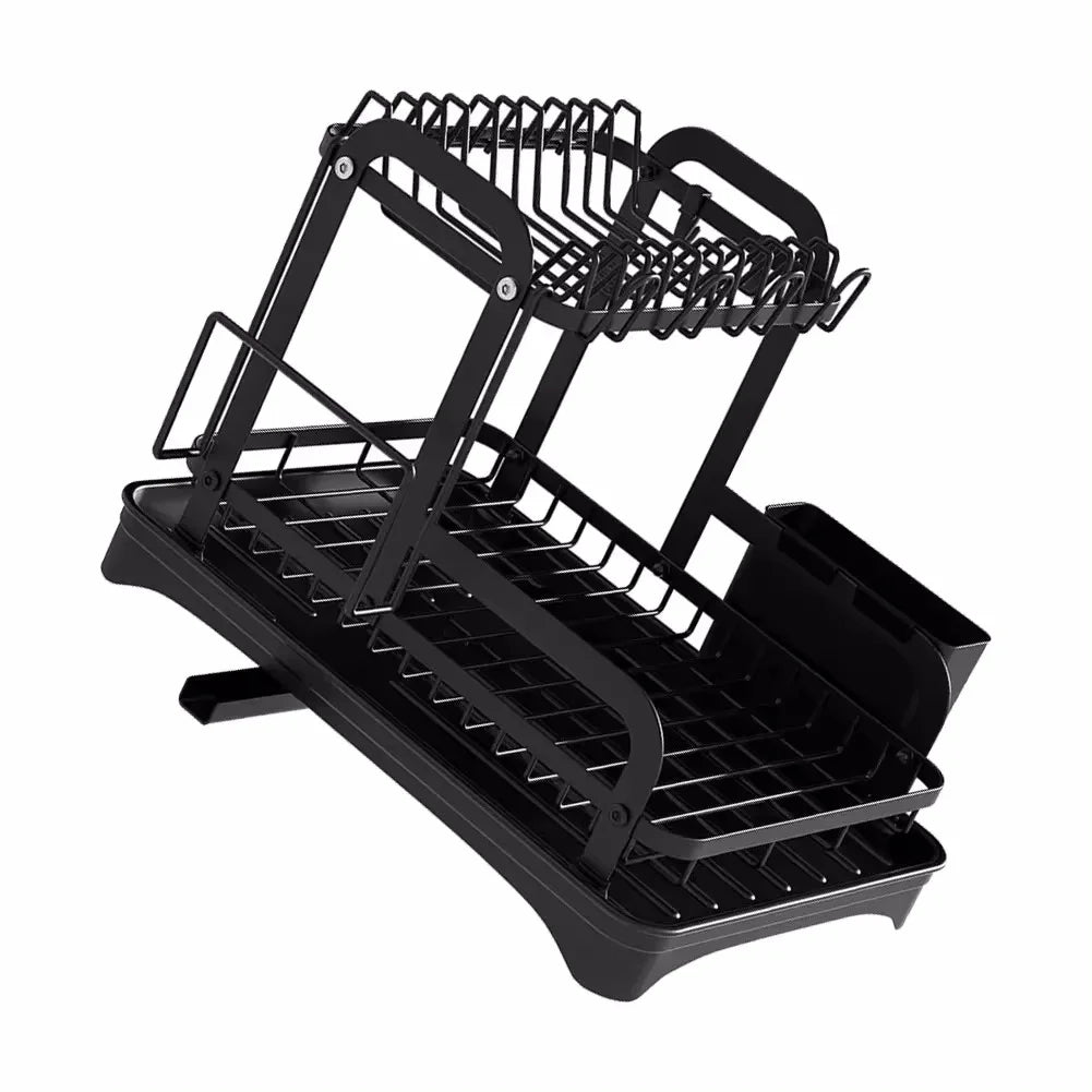 2-Tier Dish Drying Rack with Drain Tray