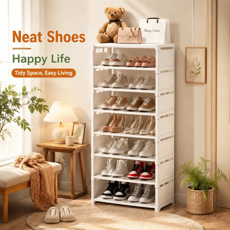 8-Tier Shoe Storage Rack with Metal Frame