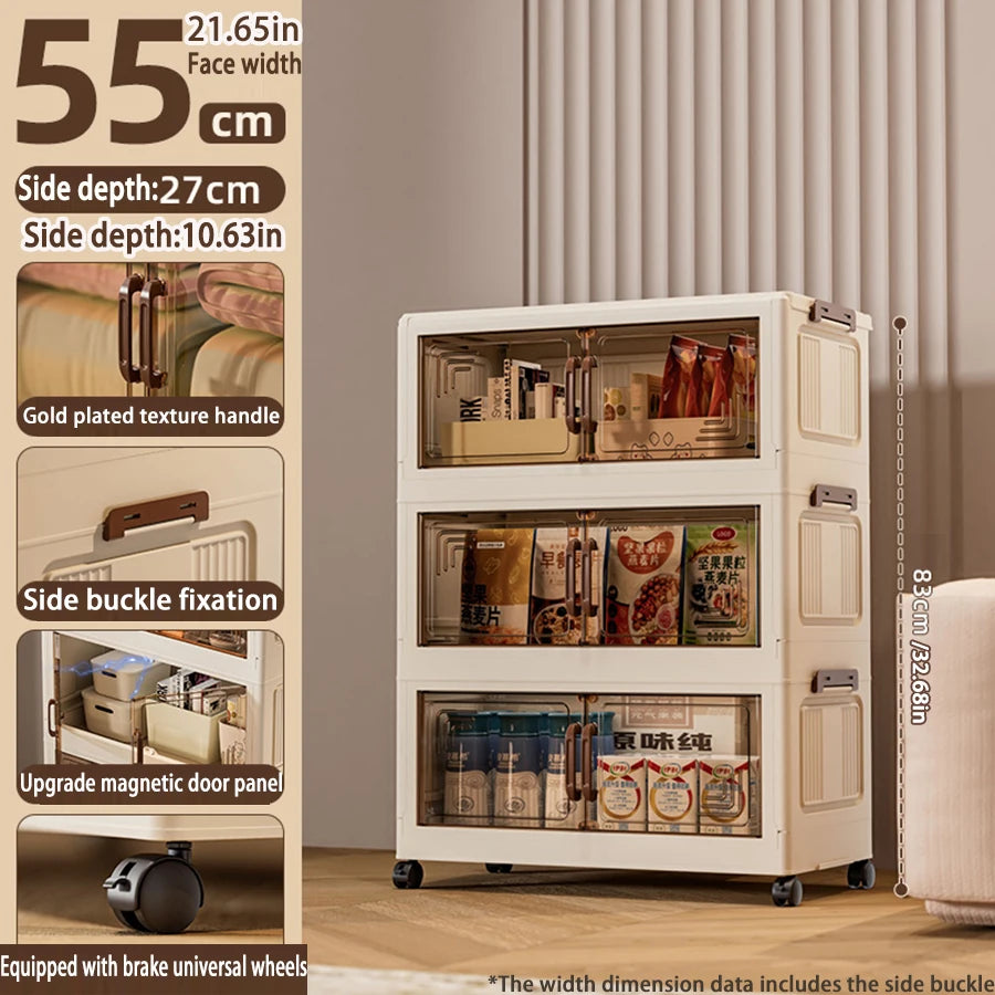 Foldable Multifunction Storage Cabinet with Large Capacity