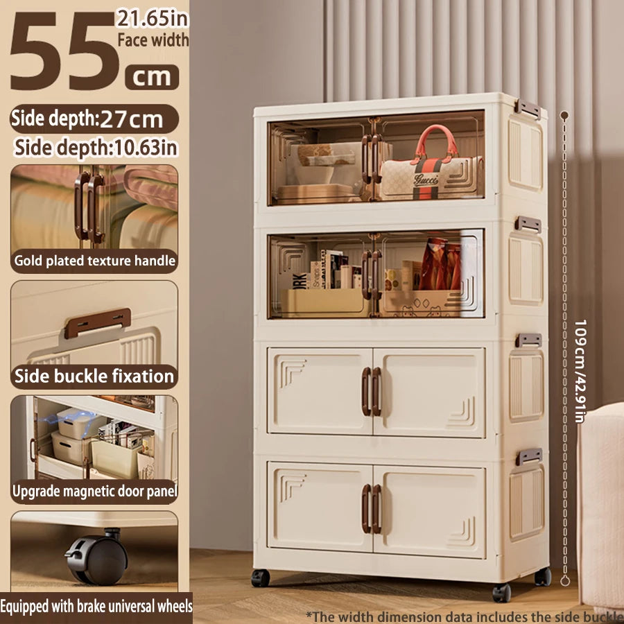 Foldable Multifunction Storage Cabinet with Large Capacity