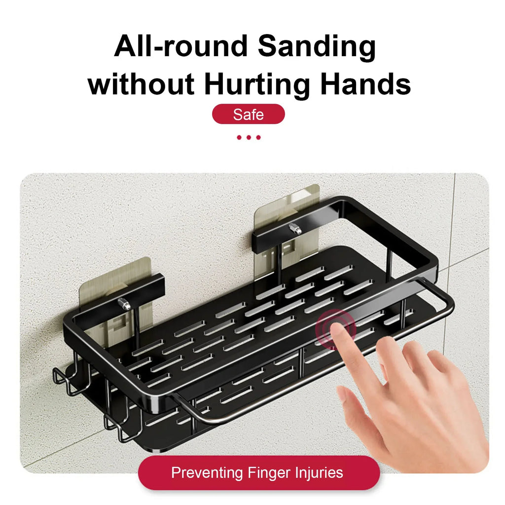 No-Drill Wall Mounted Bathroom Shelf