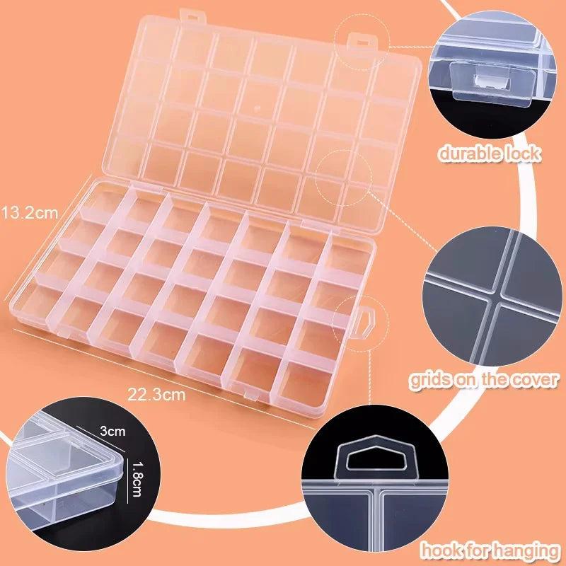 28-Compartment Bead & Jewelry Organizer Box