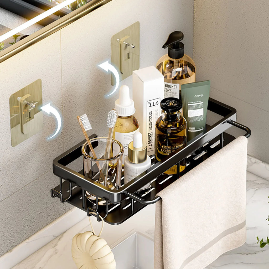 No-Drill Wall Mounted Bathroom Shelf