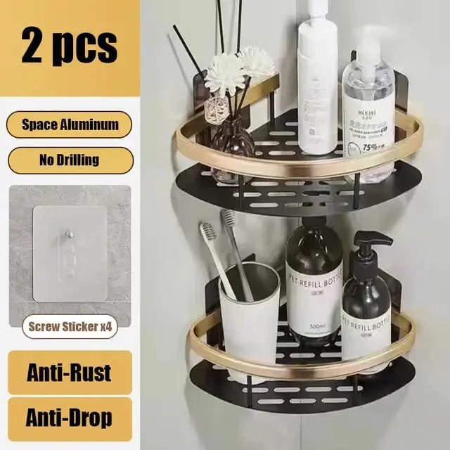 No-Drill Wall Mounted Bathroom Shelf