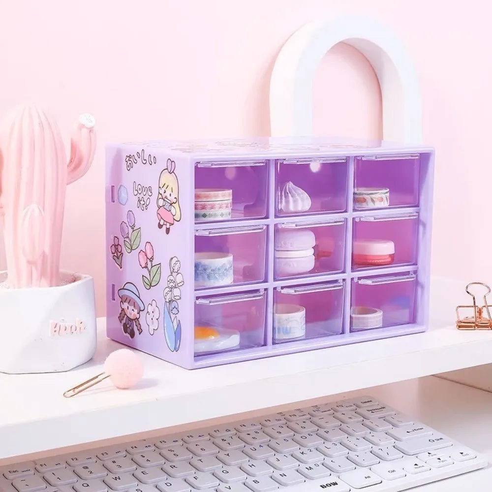 Dustproof Desktop Drawer Organizer with 9 Compartments