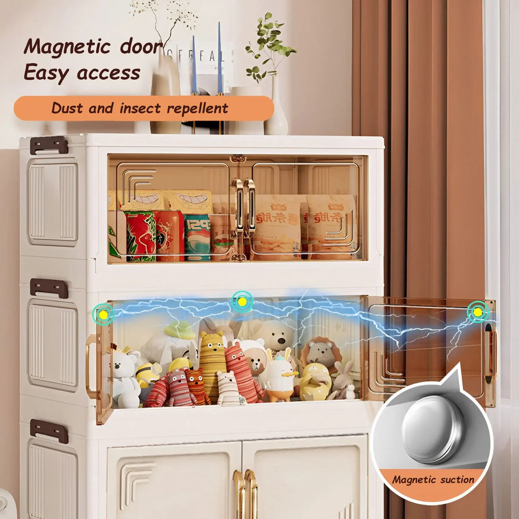 Foldable Multifunction Storage Cabinet with Large Capacity