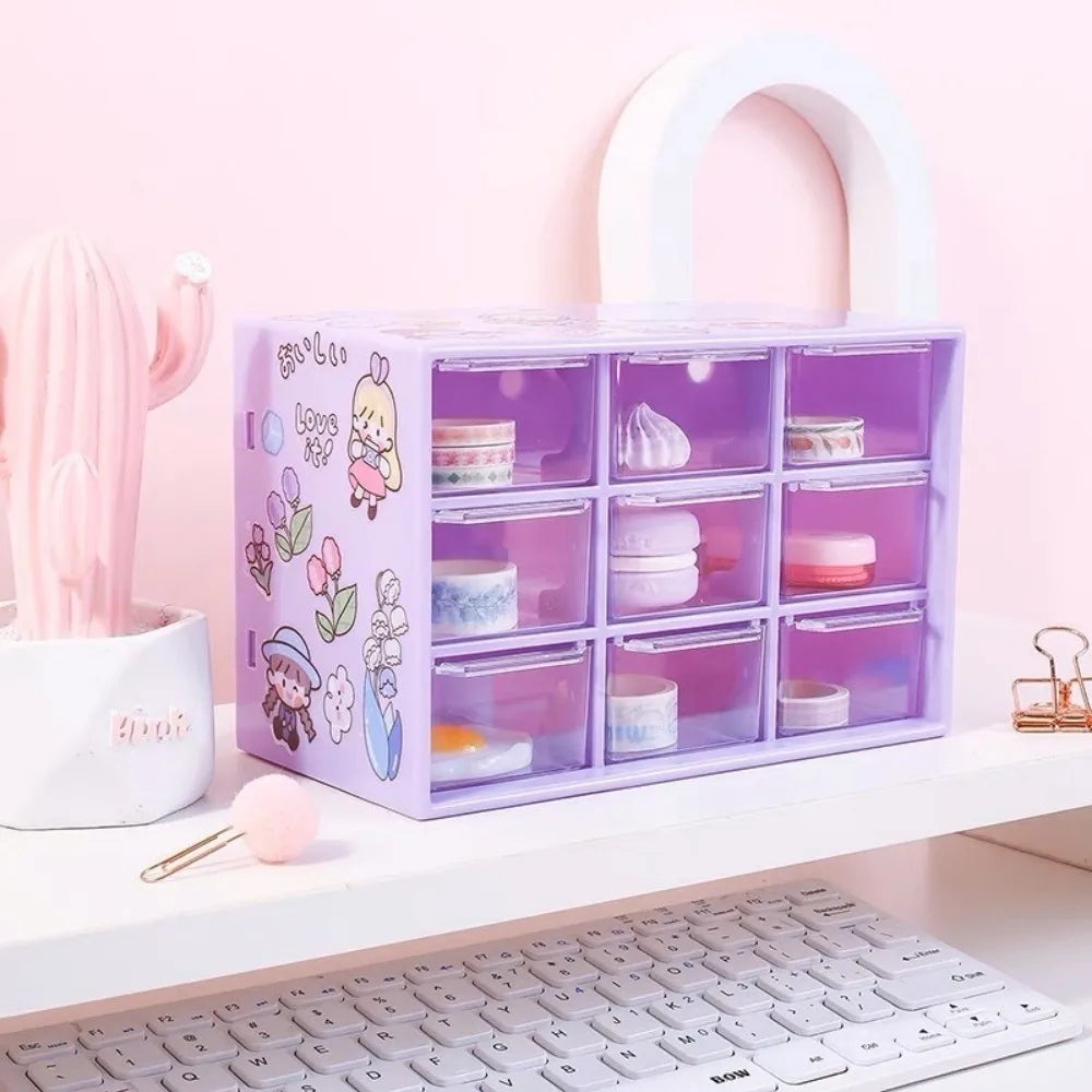 Dustproof Desktop Drawer Organizer with 9 Compartments