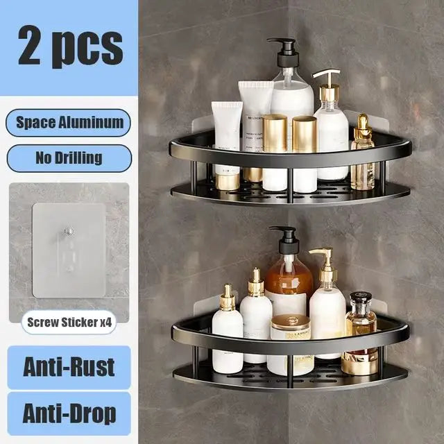 No-Drill Wall Mounted Bathroom Shelf