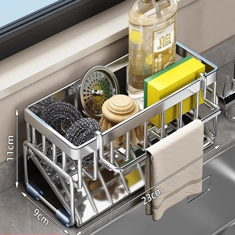 Drill-Free Kitchen Sink Organizer Rack