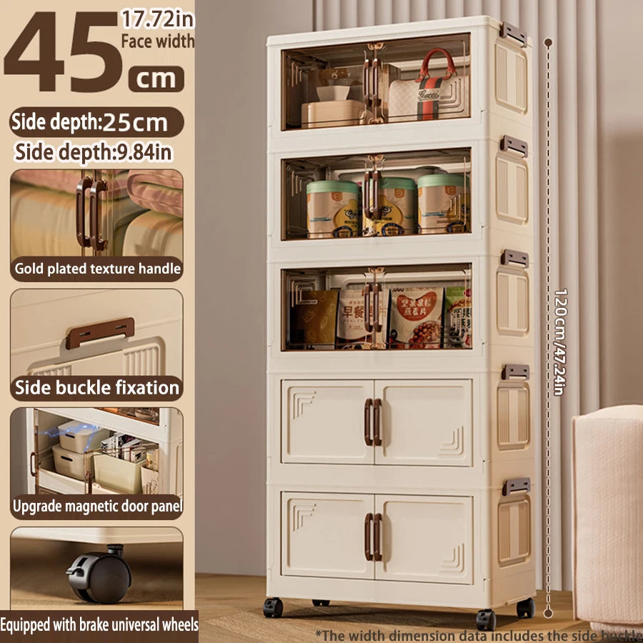 Foldable Multifunction Storage Cabinet with Large Capacity