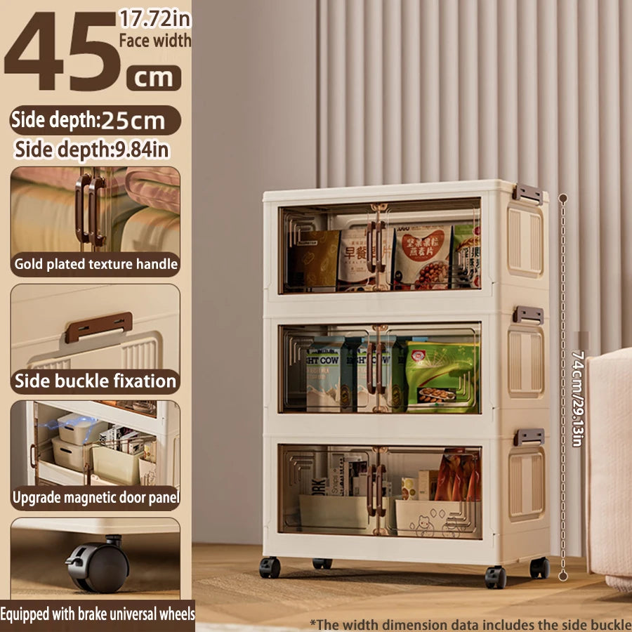 Foldable Multifunction Storage Cabinet with Large Capacity