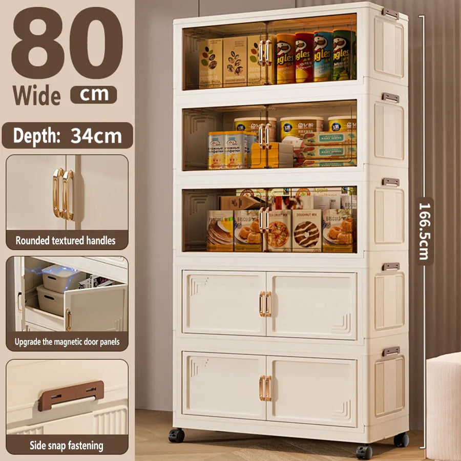 Foldable Multifunction Storage Cabinet with Large Capacity