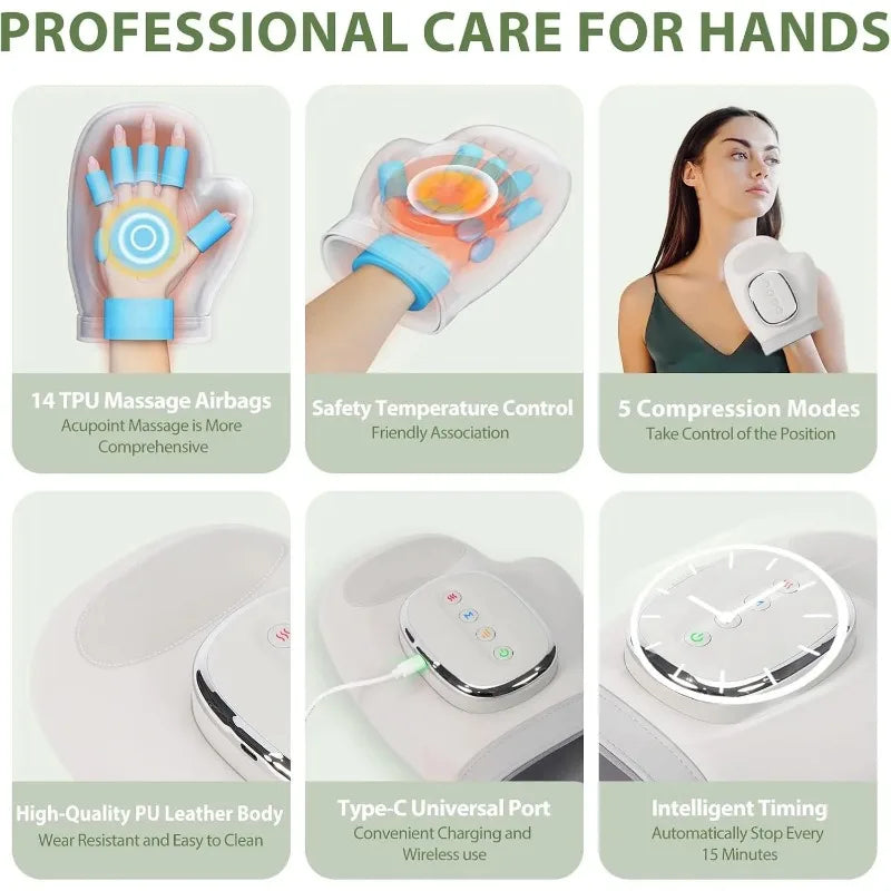 Heated Hand Massager with Compression