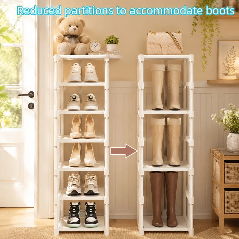 8-Tier Shoe Storage Rack with Metal Frame